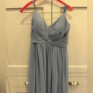 Azazie Alia Dusty Blue Size 4 Dress